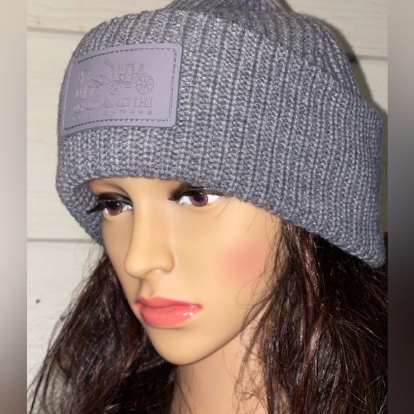 COACH Patch Beanie In Dove Grey Unisex main image 7